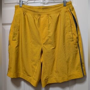 Lululemon Pace Breaker Short *9" Heathered Texture Printed Honey XL Yellow Lined